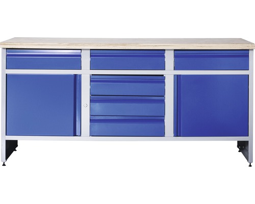 INDUSTRIAL Werkbank 177 cm blauw-grijs (2 deuren, 6 laden)