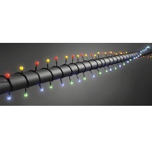 Lichtsnoer met veelkleurige ledlampen op een zwarte kabel