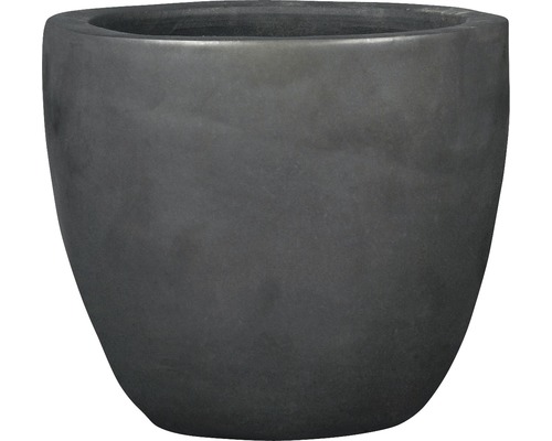 Grijze bloempot van aardewerk