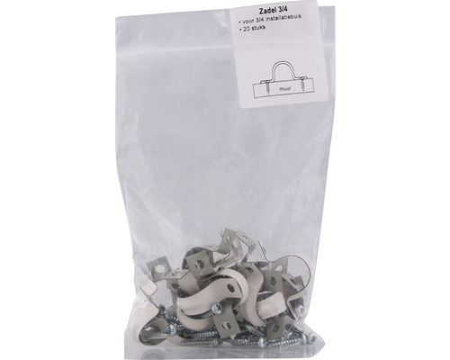 Pijpzadel 3/4 inch, verpakking met 20 stuks voor installatiebuizen