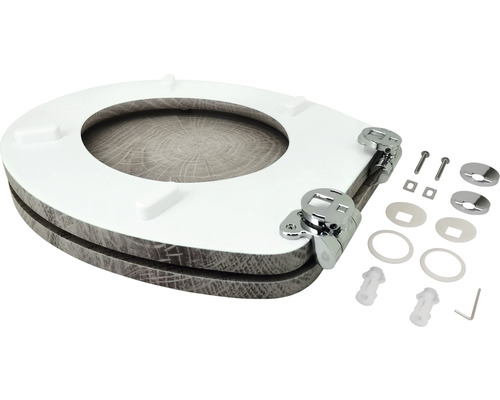 Toiletbril met decor en montage accessoires