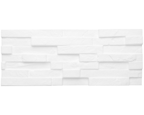 DECOSA Wandpaneel kunststof steen wit 50x20 cm 5 stuks Witte steenstrip met driedimensionale textuur