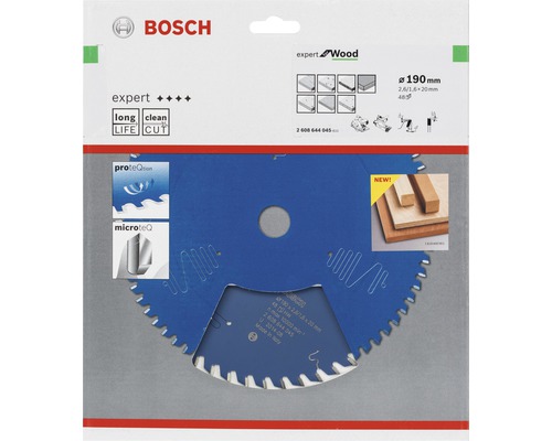 Bosch logo. Bosch Expert Wood cirkelzaagblad, 190 millimeter diameter, 48 tanden