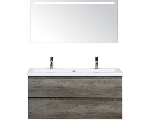 Badkamermeubelset Evora 120 cm incl. spiegel met verlichting nebraska eiken