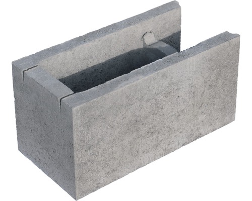 LUSIT Eindstuk bekistingsteen grijs 50x25x24 cm Grijze muursteen met uitsparing