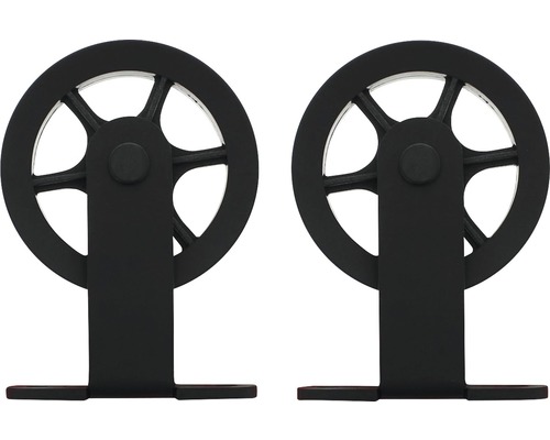 INTERSTEEL Hangrollen Wheel Top 170 mm mat zwart, 2 stuks