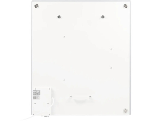 Achterkant van een infraroodverwarming met aansluitkast en montagepunten