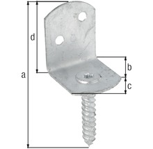 Hoekverbinding met schroef en maatvoering