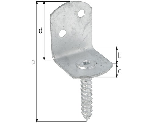 Hoekverbinding met schroef en maatvoering