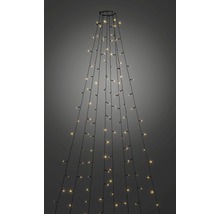 Lichtgordijn met ringvormige ophanging en meerdere verticale strengen met kleine lampjes