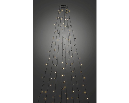 KONSTSMIDE Kerstverlichting LED boommantel met ring 400 lampjes extra warmwit 4 m Lichtgordijn met ringvormige ophanging en meerdere verticale strengen met kleine lampjes