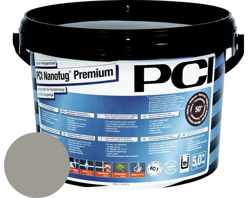 PCI Nanofug® Premium Variabele flexvoegenmortel voor tegels en natuursteen zandgrijs 5 kg