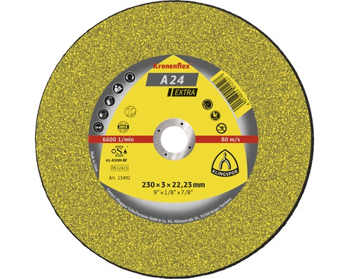 KLINGSPOR Doorslijpschijf A 24 Extra voor metaal Ø 230x22,23 mm