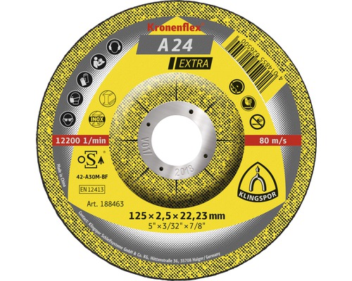 KLINGSPOR Doorslijpschijf A 24 Extra voor metaal Ø 125x22,23 mm