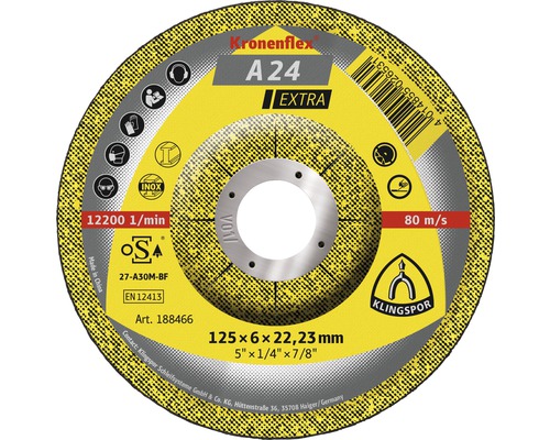 KLINGSPOR Afbraamschijf A 24 Extra voor metaal Ø 125x22,23 mm