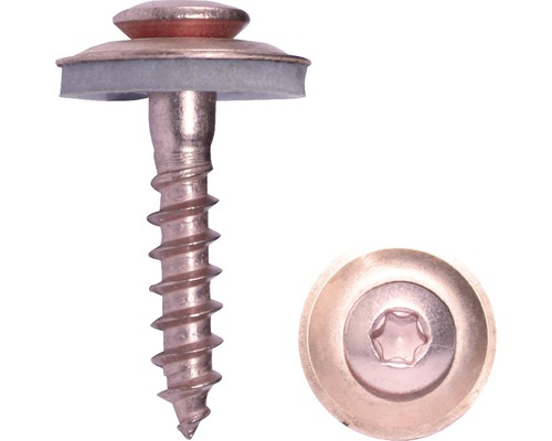 DRESSELHAUS Sprenglerschroef 4,5x45 mm verkoperd RVS A2, 100 stuks Plaatschroef met afdichtring en Torx aandrijving