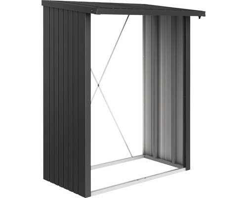 BIOHORT Houtopslag tbv berging WoodStock 150 donkergrijs metallic 157x102x199 cm Open metalen gereedschapsberging met dak