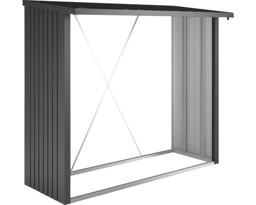 BIOHORT Houtopslag tbv berging WoodStock 230 donkergrijs metallic 229x102x199 cm Metalen brandhoutopslag