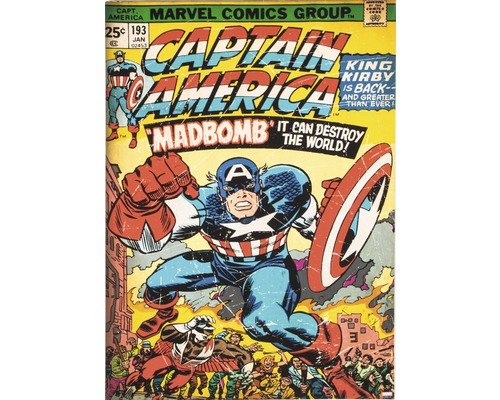 MARVEL Schilderij canvas Captain America comic cover 50x70 cm