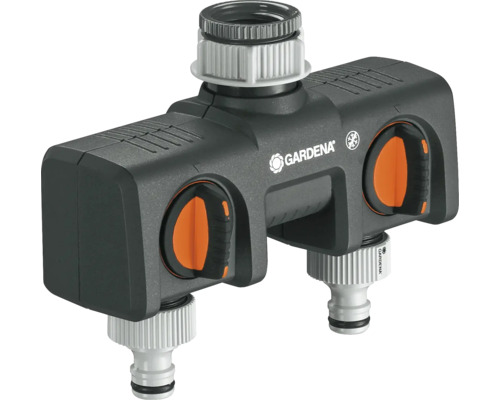 Gardena waterverdeler met twee uitgangen en regelaars