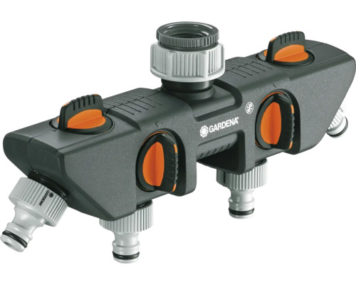 Gardena waterverdeler met vier uitgangen voor tuinberegening