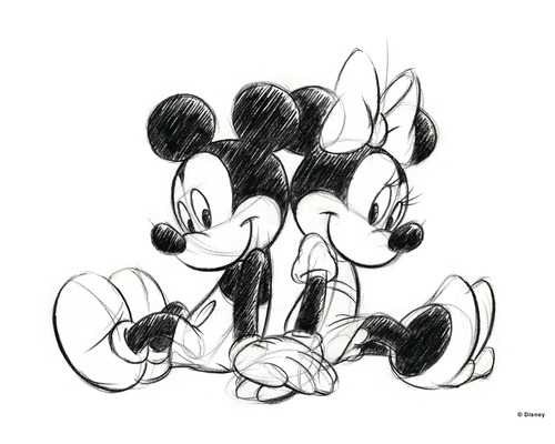 DISNEY Schilderij canvas Mickey & Minnie 70x50 cm