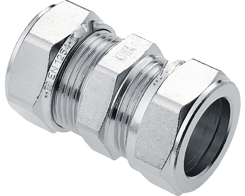 BONFIX Knel messing vertinde rechte koppeling 10 x 10 mm knel, 2 stuks Metalen buisverbinder voor het verbinden van buizen