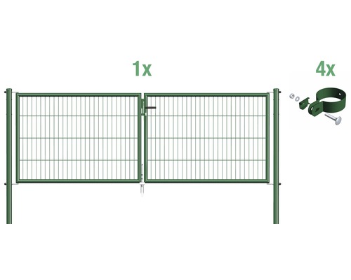 GAH.ALBERTS Eenstaafs Gaasmatset dubbele poort groen 298,8x100 cm