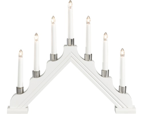 Kerstkandelaar met zeven lampen van hout
