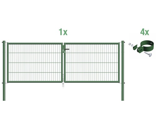 GAH.ALBERTS Eenstaafs Gaasmatset dubbele poort groen 298,8x125 cm