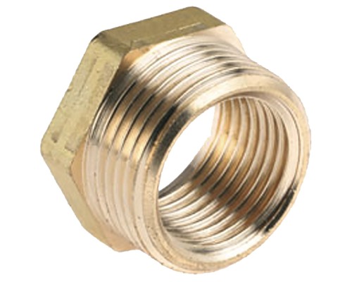 BONFIX Draad messing verloopring, 3/8" buitendraad x 1/4" binnendraad Messing reduceerstuk met binnendraad