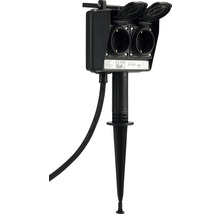 Tuincontactdoos met grondspies en twee stopcontacten