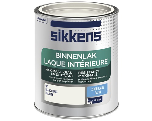 SIKKENS Binnenlak zijdeglans RAL 9016 wit 750 ml Sikkens binnenlak verf, krasvast en slijtvast