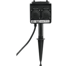 Tuincontactdoos met twee stopcontacten en grondpen