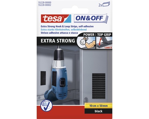 Tesa klittenband extra sterk, zelfklevend, 10 cm x 50 mm