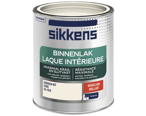 SIKKENS Binnenlak hoogglans RAL 9010 wit 750 ml Sikkens binnenlak verf blik