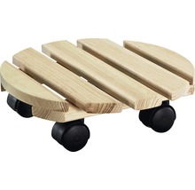 Plantenroller van hout met wielen