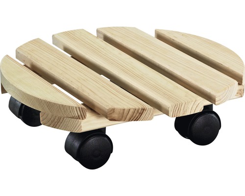 Plantenroller van hout met wielen