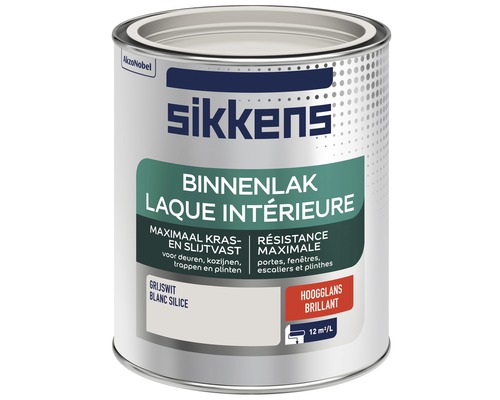 SIKKENS Binnenlak hoogglans grijswit 750 ml Sikkens binnenlak voor deuren, kozijnen, trappen en plinten