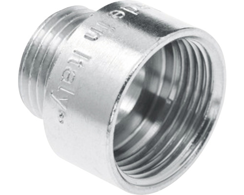 BONFIX Draad chroom neusstuk, 1/2" binnendraad x 3/8" buitendraad Metalen schroefverbinding met binnendraad en buitendraad
