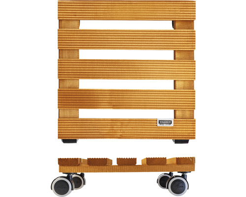 Houten plantenroller met wielen voor plantenbakken
