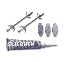 Montageaccessoires met lamellen, spanwerktuigen en siliconen