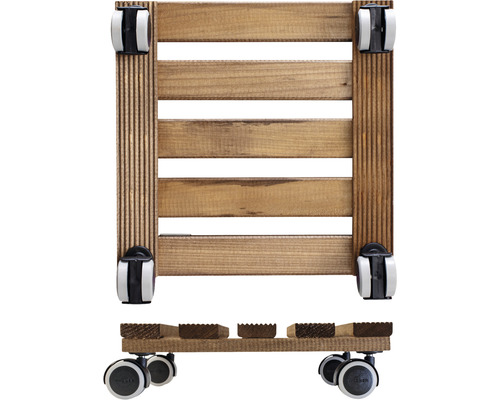 Houten plantenroller met wielen