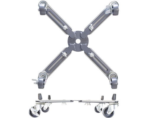 Universeel onderstel met rollen voor werkplaatsapparatuur