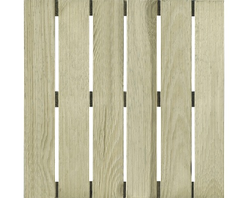 Houten terras element met verticale latten en tussenruimtes