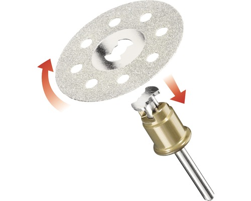 Diamantslijpschijf met gereedschap voor montage