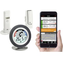 TFA Dostmann draadloze klimaatset met app-verbinding en klimaatweergave voor binnen