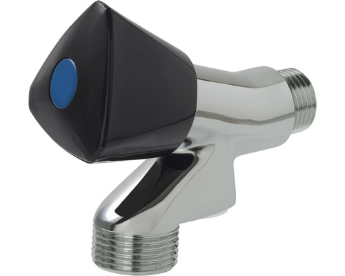 BONFIX Wasmachinekraan 1/2" met keerklep zwarte knop BONFIX Wasmachinekraan 1/2" met keerklep zwarte knop