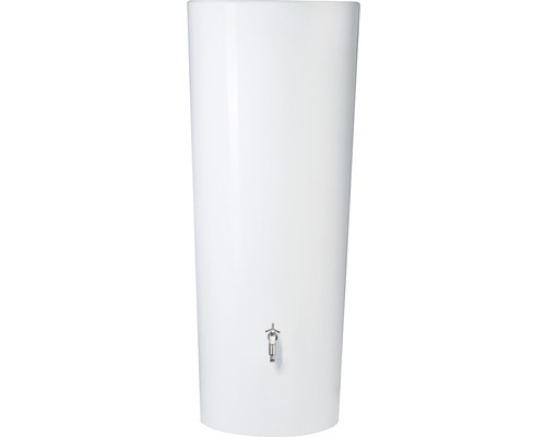Witte regenwatertank met kraan