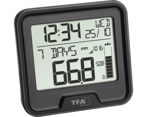 Elektronisch weerstation met datumweergave en TFA logo